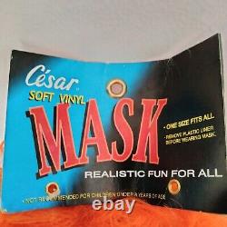 Vintage Cesar Mask 1997/1999 Halloween Rare Orange NWT