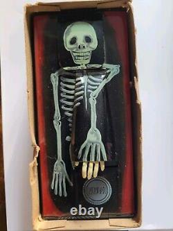 Vintage Coffin Bank Japan Tin Toy Rare Coffin Bank Works Skull Rare Halloween