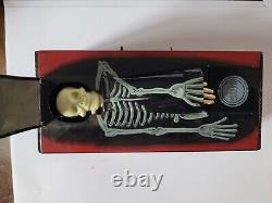 Vintage Coffin Bank Japan Tin Toy Rare Coffin Bank Works Skull Rare Halloween