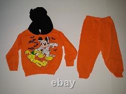 Vintage Disney Mummy Mickey Mouse Halloween Toddler 2-Piece Set 2T 1980s RARE