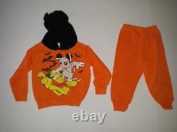 Vintage Disney Mummy Mickey Mouse Halloween Toddler 2-Piece Set 2T 1980s RARE