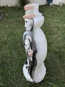 Vintage Don Featherstone Blow Mold Halloween Skeleton Cape Top Hat 33 Inch RARE