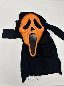 Vintage Easter Unlimited Orange Halloween GhostFace Mask-Scream-Fun World-Rare