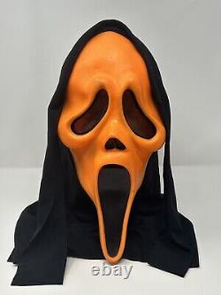 Vintage Easter Unlimited Orange Halloween GhostFace Mask-Scream-Fun World-Rare