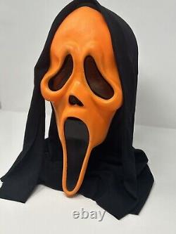 Vintage Easter Unlimited Orange Halloween GhostFace Mask-Scream-Fun World-Rare