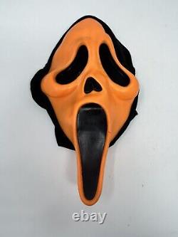Vintage Easter Unlimited Orange Halloween GhostFace Mask-Scream-Fun World-Rare