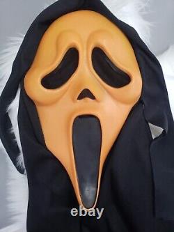 Vintage Easter Unlimited Orange Halloween GhostFace Mask Scream Fun World Rare