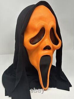 Vintage Easter Unlimited Orange Halloween GhostFace Mask-Scream-Fun World-Rare