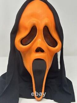 Vintage Easter Unlimited Orange Halloween GhostFace Mask-Scream-Fun World-Rare