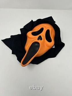 Vintage Easter Unlimited Orange Halloween GhostFace Mask-Scream-Fun World-Rare