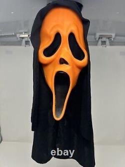 Vintage Easter Unlimited Orange Halloween GhostFace Mask-Scream-Fun World-Rare