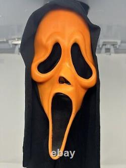 Vintage Easter Unlimited Orange Halloween GhostFace Mask-Scream-Fun World-Rare