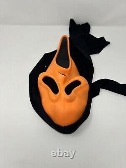 Vintage Easter Unlimited Orange Halloween GhostFace Mask-Scream-Fun World-Rare