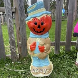 Vintage Empire Pumpkin Head Scarecrow Blow Mold 33 Lighted Halloween Décor RARE