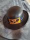 Vintage Extremely Rare 1950's Plastic Form Bowler Style Halloween Hat With Bat