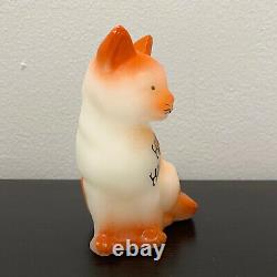 Vintage Fenton Glass Happy Halloween Sitting Cat Sample Limited Ed. Very Rare