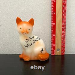 Vintage Fenton Glass Happy Halloween Sitting Cat Sample Limited Ed. Very Rare