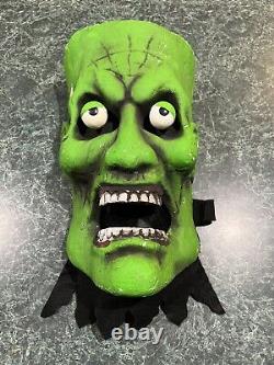 Vintage Frankenstein Green Styrofoam Halloween Costume Mask Or Decoration RARE