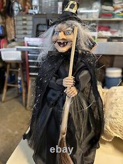 Vintage GANZ HALLOWEEN FIBER OPTIC SOUND/TOUCH ACTIVATED CACKLING WITCH 28RARE