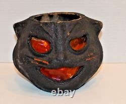 Vintage German Halloween Black Cat Lantern RARE FIND