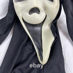 Vintage Ghostface Fun World Div Chin Stamp Scream Mask Hood Rare Smile Grin GLOW