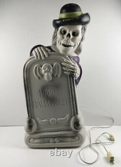Vintage Grave Skeleton Halloween Light Up Blow Mold 27 Super Rare