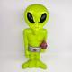 Vintage Green Space Alien With Gun Blow Mold Rare Halloween Lighted Figure 36