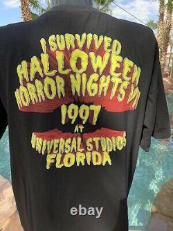 Vintage HALLOWEEN HORROR NIGHTS Staff 1997 Universal Studios T Shirt XXL Rare