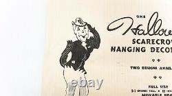 Vintage Halloween Beistle Hanging Scarecrow Original 1940s 1960s RARE / MINT