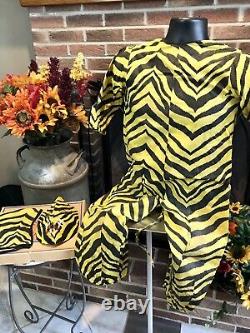 Vintage Halloween Ben Cooper Tiger Costume with Original Cardboard Mask #262 RARE