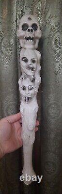 Vintage Halloween Blow Mold Figural Totem Noise Maker Skull Monster Devil Rare