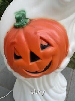 Vintage Halloween Blow Mold Ghost With Pumpkin 33 General Foam Plastics Rare