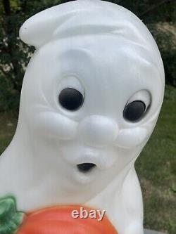 Vintage Halloween Blow Mold Ghost With Pumpkin 33 General Foam Plastics Rare