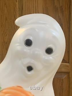 Vintage Halloween Blow Mold Ghost With Pumpkin 33 General Foam Plastics Rare