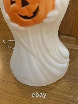 Vintage Halloween Blow Mold Ghost With Pumpkin 33 General Foam Plastics Rare