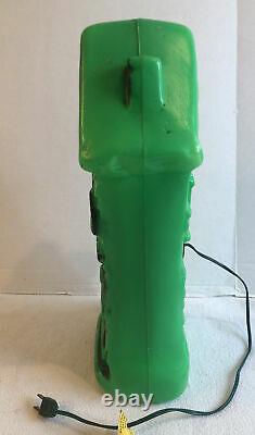 Vintage Halloween Blow Mold Light Up Rare Green Haunted House Mansion 17 Cord