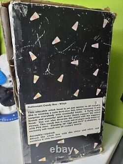 Vintage Halloween Candy Box 38 Tall Large Witch Broom And Spell Books Rare