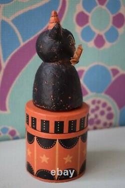 Vintage Halloween Cat by Johanna Parker Folk Art Rare