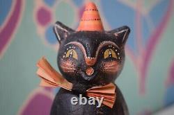 Vintage Halloween Cat by Johanna Parker Folk Art Rare