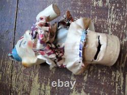 Vintage Halloween Clown Paper Mache Candy Container / Nodder Germany Rare