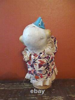 Vintage Halloween Clown Paper Mache Candy Container / Nodder Germany Rare