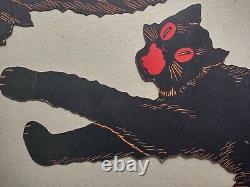 Vintage Halloween Dennison Wall Decoration Rare Lot of 3 Black Cat's