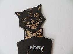 Vintage Halloween Die Cut-Black Cat-1940's-Crepe-RARE