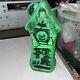 Vintage Halloween Haunted House Light Up Blowmold Green Rare Green