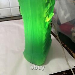 Vintage Halloween Haunted House Light Up Blowmold Green RARE GREEN