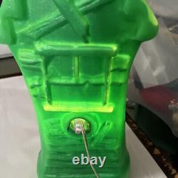 Vintage Halloween Haunted House Light Up Blowmold Green RARE GREEN