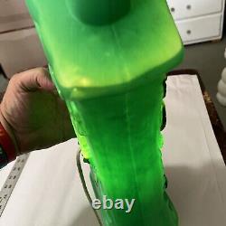 Vintage Halloween Haunted House Light Up Blowmold Green RARE GREEN