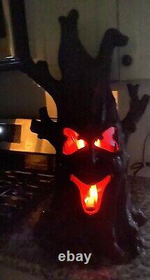 Vintage Halloween Haunted Spooky Tree Electric Rolling Flames Heavyweight Rare