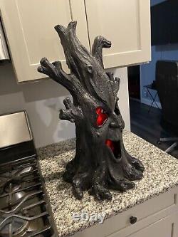 Vintage Halloween Haunted Spooky Tree Electric Rolling Flames Heavyweight Rare