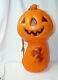 Vintage Halloween Jack-o-lantern Blow Mold With Witch On Haystack Rare